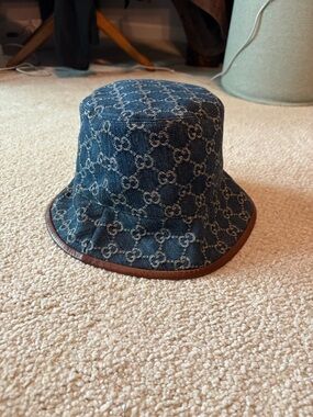 Gucci Denim GG Monogram Bucket Hat